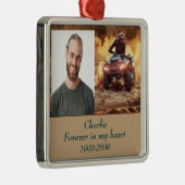 カスタムハートに永遠に残る記念碑 メタルオーナメント (右)