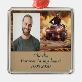カスタムハートに永遠に残る記念碑 メタルオーナメント