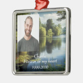 カスタムハートに永遠に残る記念碑 メタルオーナメント (左)