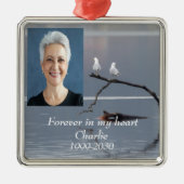 カスタムハートに永遠に残る記念碑 メタルオーナメント (正面)