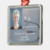 カスタムハートに永遠に残る記念碑 メタルオーナメント (左)
