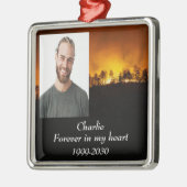 カスタムハートに永遠に残る記念碑 メタルオーナメント (左)