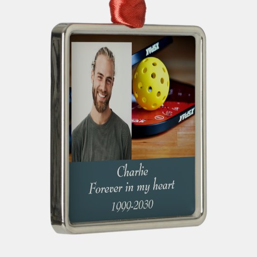 カスタムハートに永遠に残る記念碑 メタルオーナメント (右)