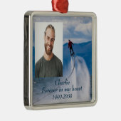 カスタムハートに永遠に残る記念碑 メタルオーナメント (右)