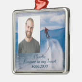 カスタムハートに永遠に残る記念碑 メタルオーナメント (左)