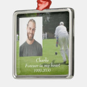 カスタムハートに永遠に残る記念碑 メタルオーナメント (左)