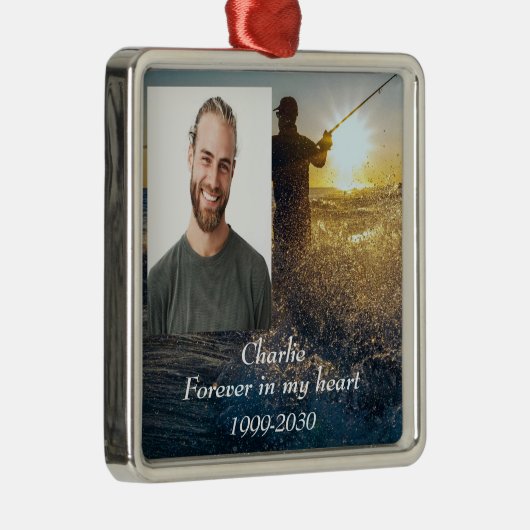 カスタムハートに永遠に残る記念碑 メタルオーナメント (右)