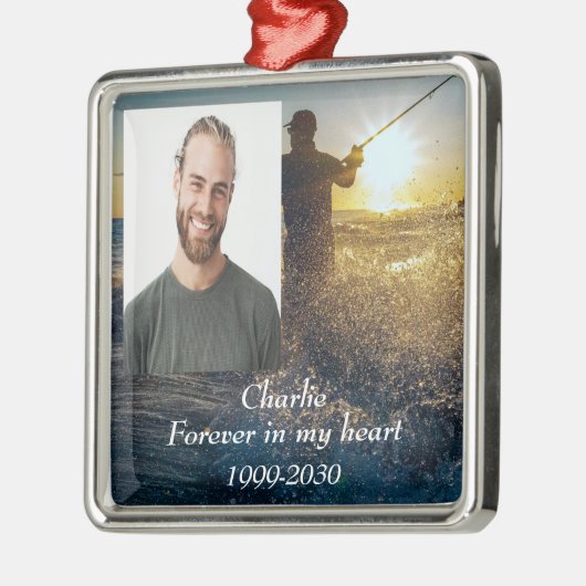 カスタムハートに永遠に残る記念碑 メタルオーナメント (左)