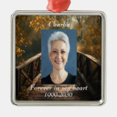 カスタムハートに永遠に残る記念碑 メタルオーナメント (正面)