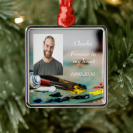 カスタムハートに永遠に残る記念碑 メタルオーナメント