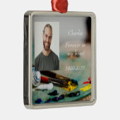カスタムハートに永遠に残る記念碑 メタルオーナメント (右)