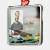カスタムハートに永遠に残る記念碑 メタルオーナメント (左)