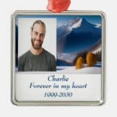 カスタムハートに永遠に残る記念碑 メタルオーナメント (正面)