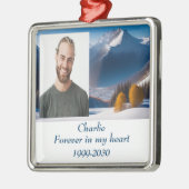 カスタムハートに永遠に残る記念碑 メタルオーナメント (左)