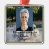 カスタムハートに永遠に残る記念碑 メタルオーナメント (正面)