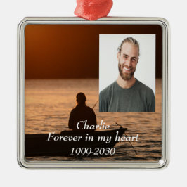カスタムハートに永遠に残る記念碑 メタルオーナメント