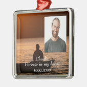カスタムハートに永遠に残る記念碑 メタルオーナメント (左)