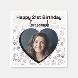 カスタムハートアート誕生日パーティーテンプレート昼寝 スタンダードカクテルナプキン