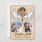 カスタムハートウィング3写真葬儀招待状 シーズンカード (正面)