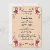 カスタムハートウィング3写真葬儀招待状 シーズンカード (裏面)