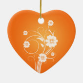 カスタムハートオーナメント白い花 セラミックオーナメント (裏面)