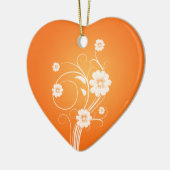 カスタムハートオーナメント白い花 セラミックオーナメント (左)