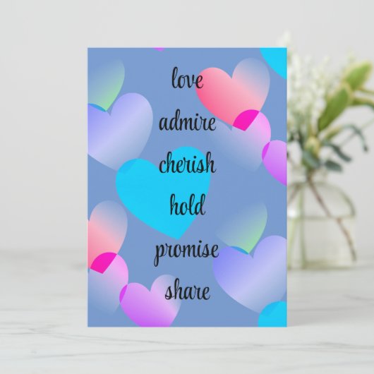 カスタムハートカラフルバレンタインデー シーズンカード (スタンド正面)