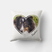 カスタムハートシェイプPet写真とパーソナライズされた文字 クッション (裏面)