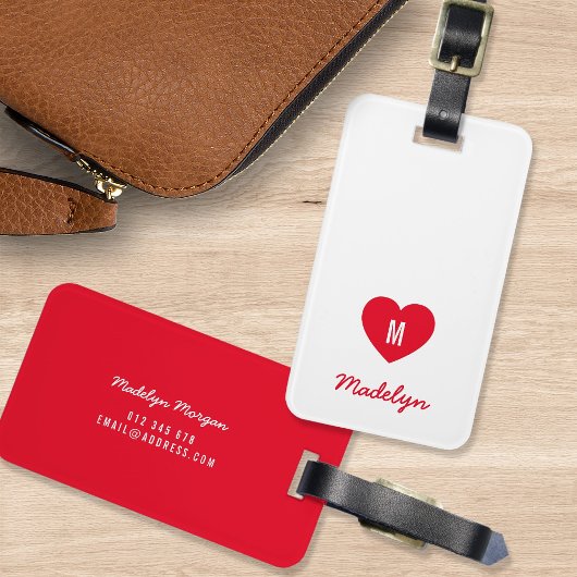 カスタムハートスクリプモダント ラゲッジタグ