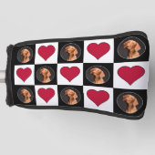カスタムハートパターンパーソナライズされた写真 ゴルフヘッドカバー (正面)