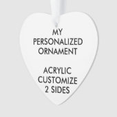 カスタムハートパーソナライズされたアクリル系フォトオーナメント オーナメント (正面)