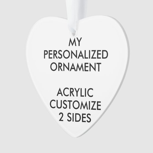 カスタムハートパーソナライズされたアクリル系フォトオーナメント オーナメント (正面)
