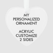 カスタムハートパーソナライズされたアクリル系フォトオーナメント オーナメント (正面)