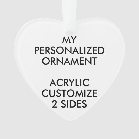 カスタムハートパーソナライズされたアクリル系フォトオーナメント オーナメント (正面)