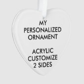 カスタムハートパーソナライズされたアクリル系フォトオーナメント オーナメント (正面)