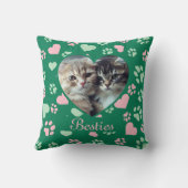 カスタムハートピロー – Cat Paw Print & Photo Patter クッション (裏面)