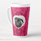 カスタムハートピンクローゼスDIY写真 カフェラテマグ (左アングル)