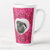 カスタムハートピンクローゼスDIY写真 カフェラテマグ (右)