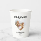 カスタムハートフォトキャッ結婚ト 紙コップ (裏面)