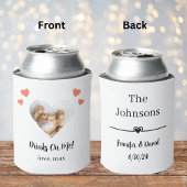カスタムハートフォトキャッ結婚ト 缶クーラー
