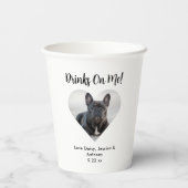 カスタムハートフォトドッグ結婚ズ 紙コップ (裏面)