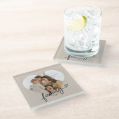 カスタムハートフォトファミリー枕 – ホームデコール ガラスコースター (アングル)