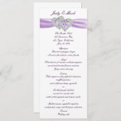 カスタムハートラベンダーリボンメニューカード メニュー (正面/裏面)