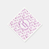 カスタムハートリンクパープルパターンテンプレートnapki スタンダードカクテルナプキン (角)