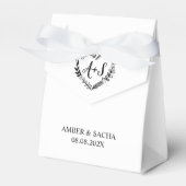 カスタムハートリースで日付を保存 フェイバーボックス (正面サイド)