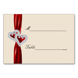 カスタムハートレッドリボン座席表 テーブルナンバー