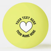 カスタムハートロゴ付きピンポンボール 卓球ボール (正面)