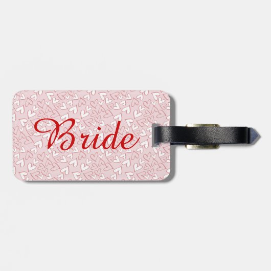 カスタムハート付き花嫁ラゲージタグ ラゲッジタグ (裏面横)