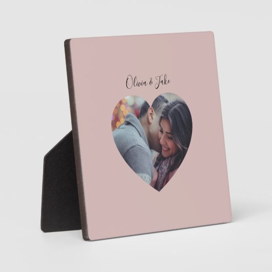 カスタムハート写真ニューレ結婚イズ・ギフト フォトプラーク (正面)