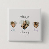 カスタムハート写真ボタン 缶バッジ (正面)